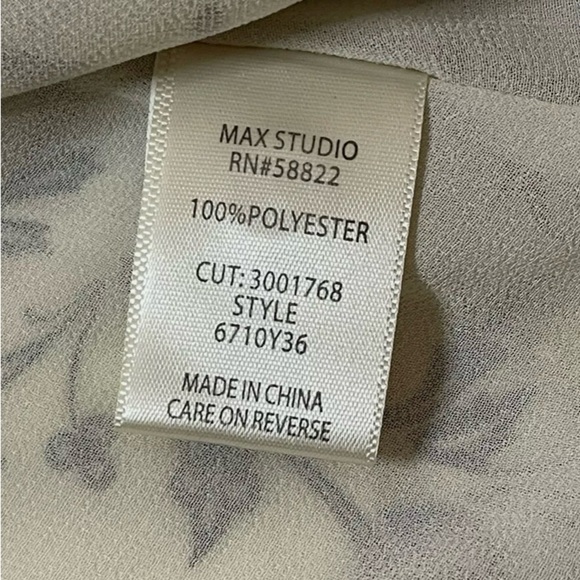 Max Studio Women's Tank Top Blouse Sz S Off White Floral Sleeveless Layered - Picture 8 of 10